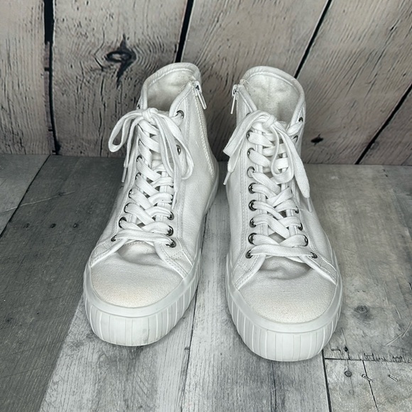 Steve Madden Side Zip High Top Sneakers Size 8.5 - Picture 2 of 8